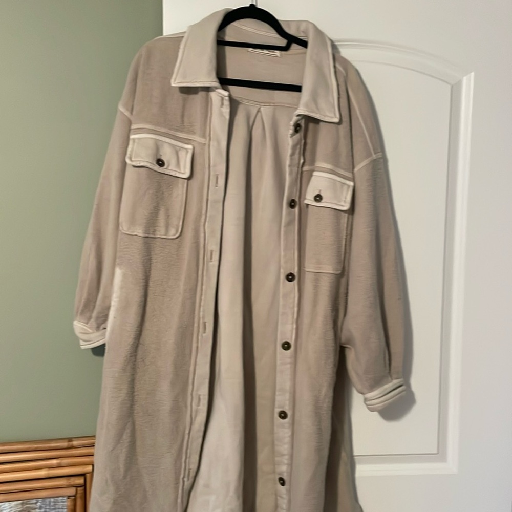 Free People creme trench shacket